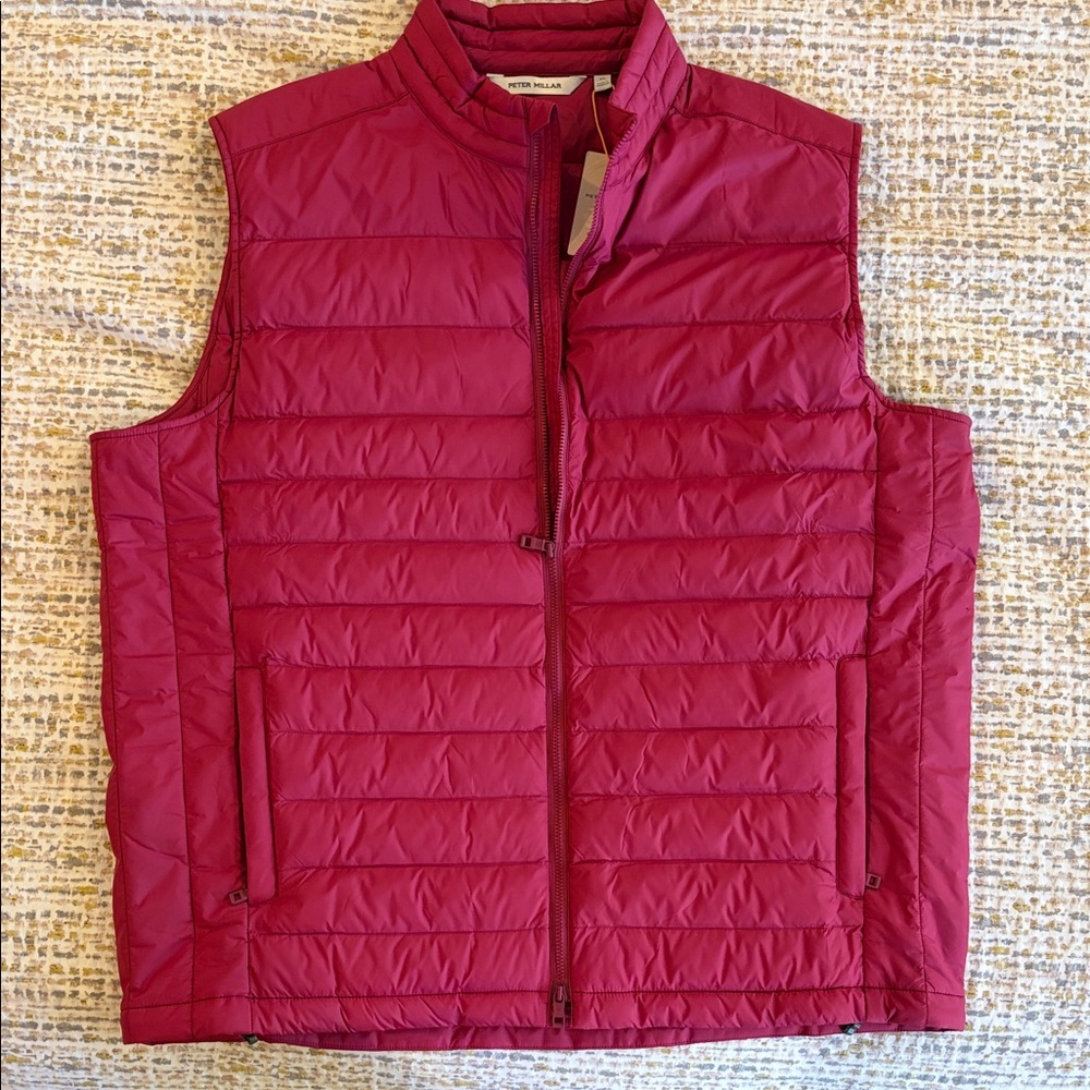Peter Millar Pomegranate puffy golf vest